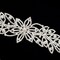 Silver Floral Crystal Rhinestone Collar Bridal Trim 1 Applique
